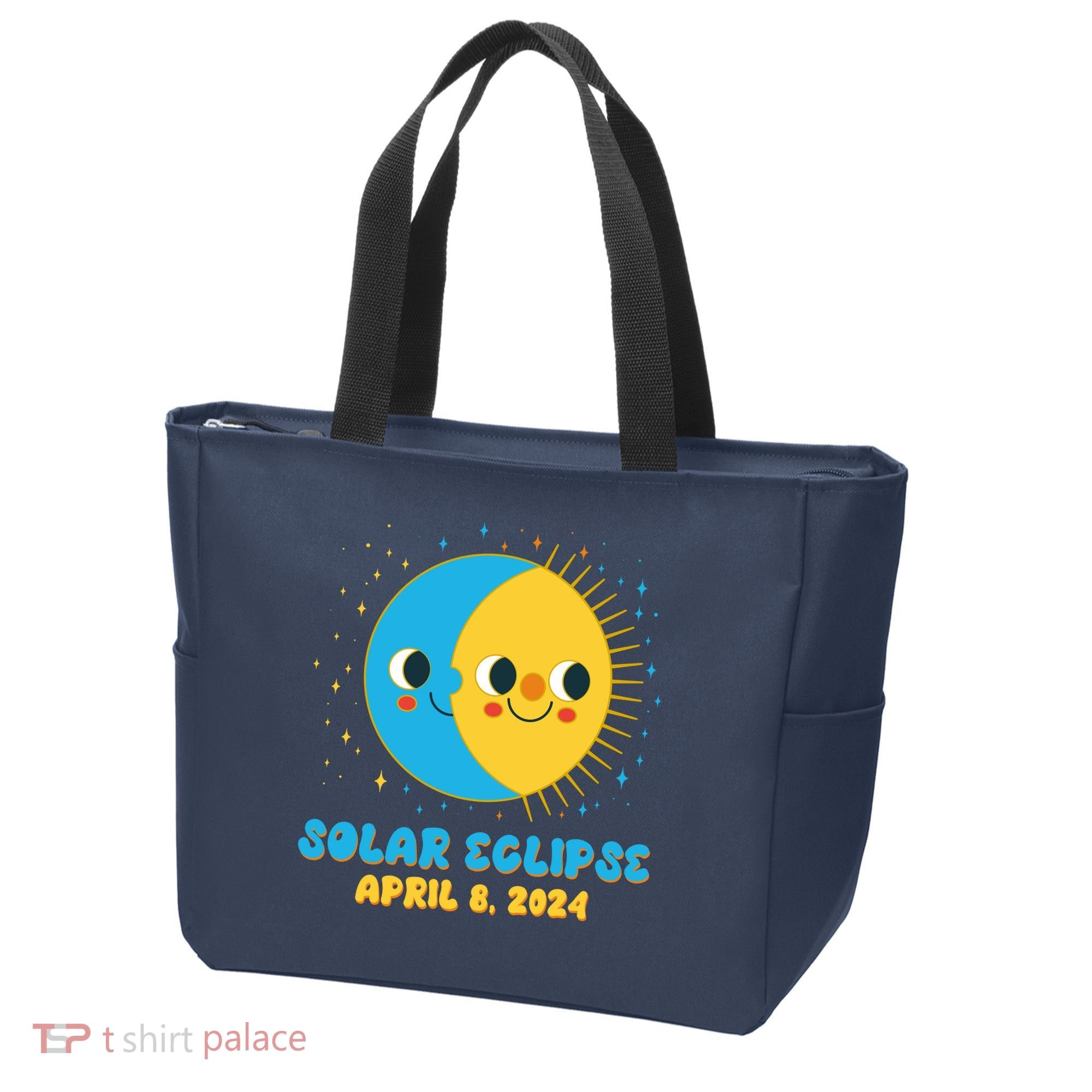 Solar Eclipse April 8 2024 Cute Moon And Sun Tote Bag
