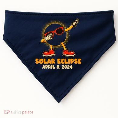 Solar Eclipse April 8 2024 Dabbing Sun USA-Made Doggie Bandana