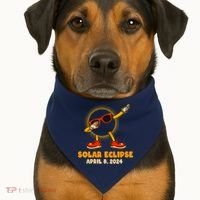 Solar Eclipse April 8 2024 Dabbing Sun USA-Made Doggie Bandana thumb 1
