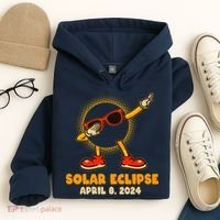 Solar Eclipse April 8 2024 Dabbing Sun Hoodie thumb 4