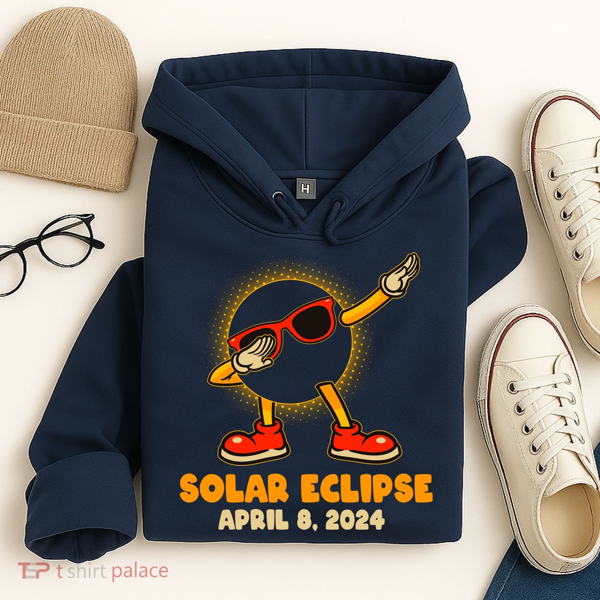 Solar Eclipse April 8 2024 Dabbing Sun Hoodie