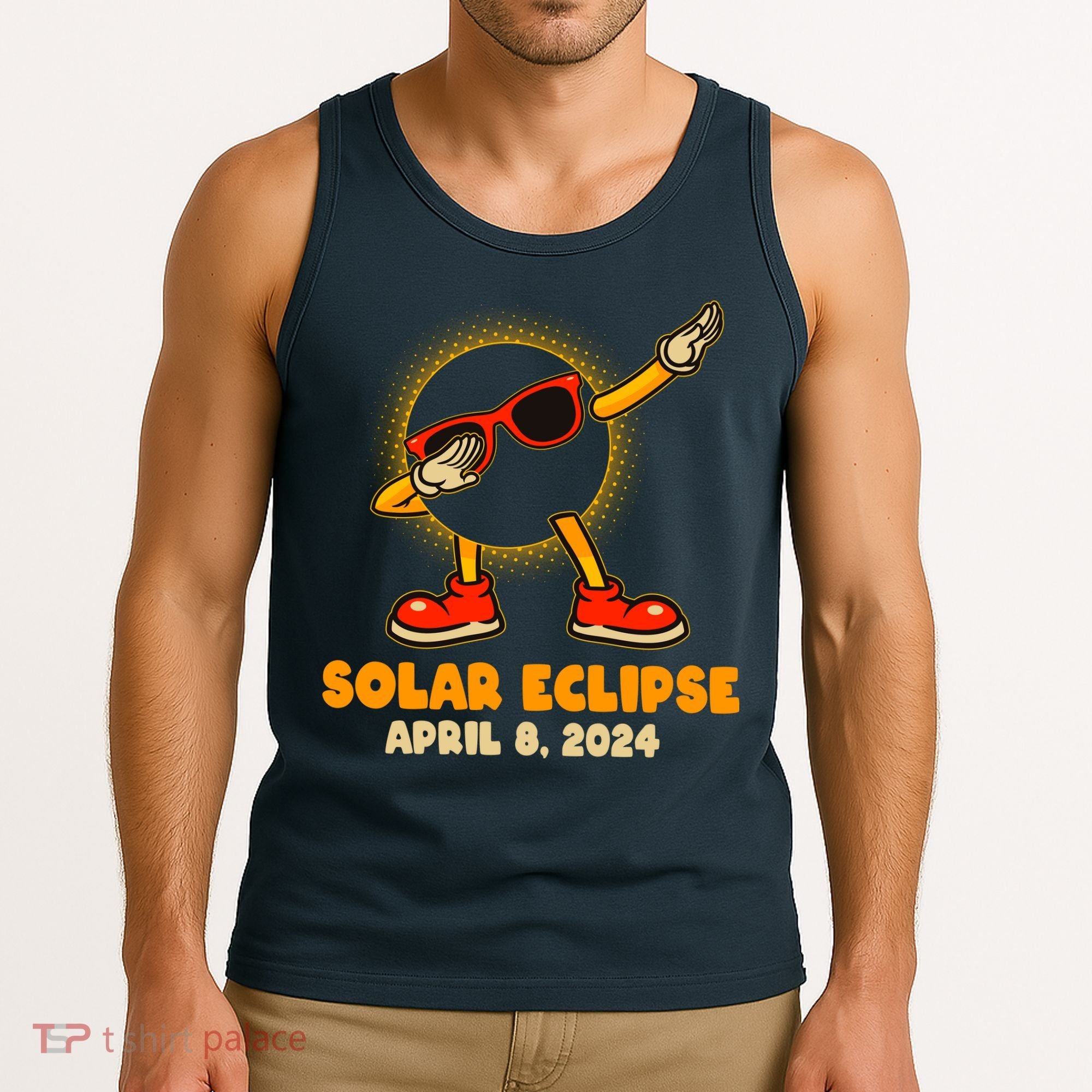 Solar Eclipse April 8 2024 Dabbing Sun Tank Top