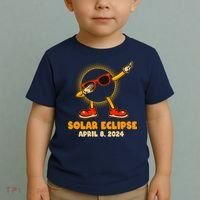 Solar Eclipse April 8 2024 Dabbing Sun Toddler T-Shirt thumb 2