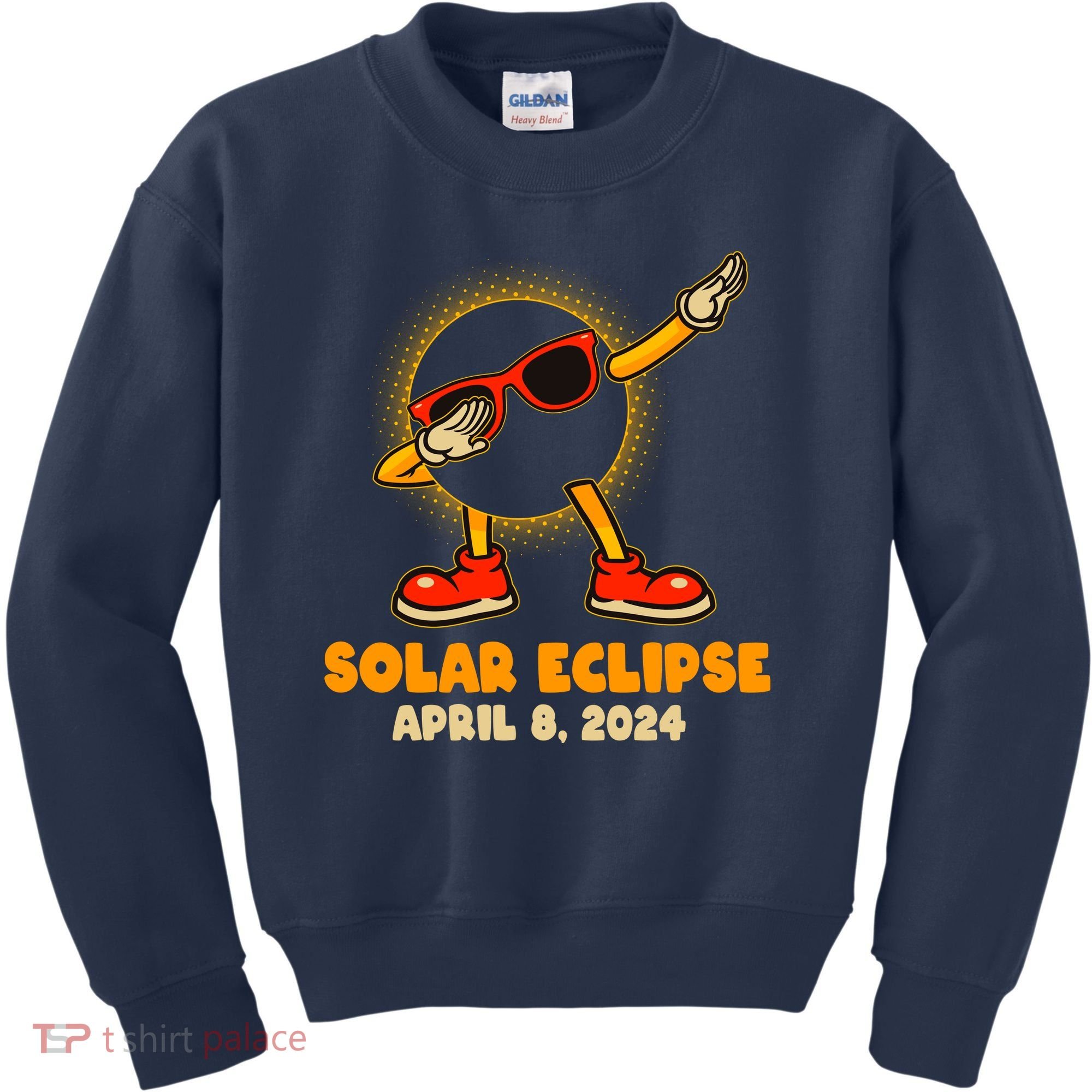 Solar Eclipse April 8 2024 Dabbing Sun Kids Sweatshirt