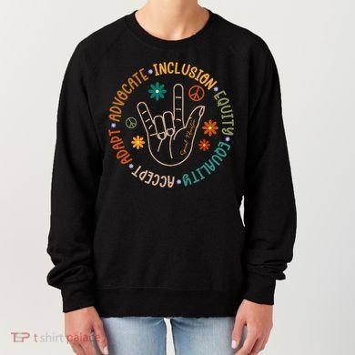 Special Education Autism Accept Equality Hippie Women's Sweatshirt