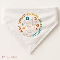 Special Education Autism Accept Equality Hippie USA-Made Doggie Bandana thumb 0