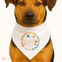 Special Education Autism Accept Equality Hippie USA-Made Doggie Bandana thumb 1