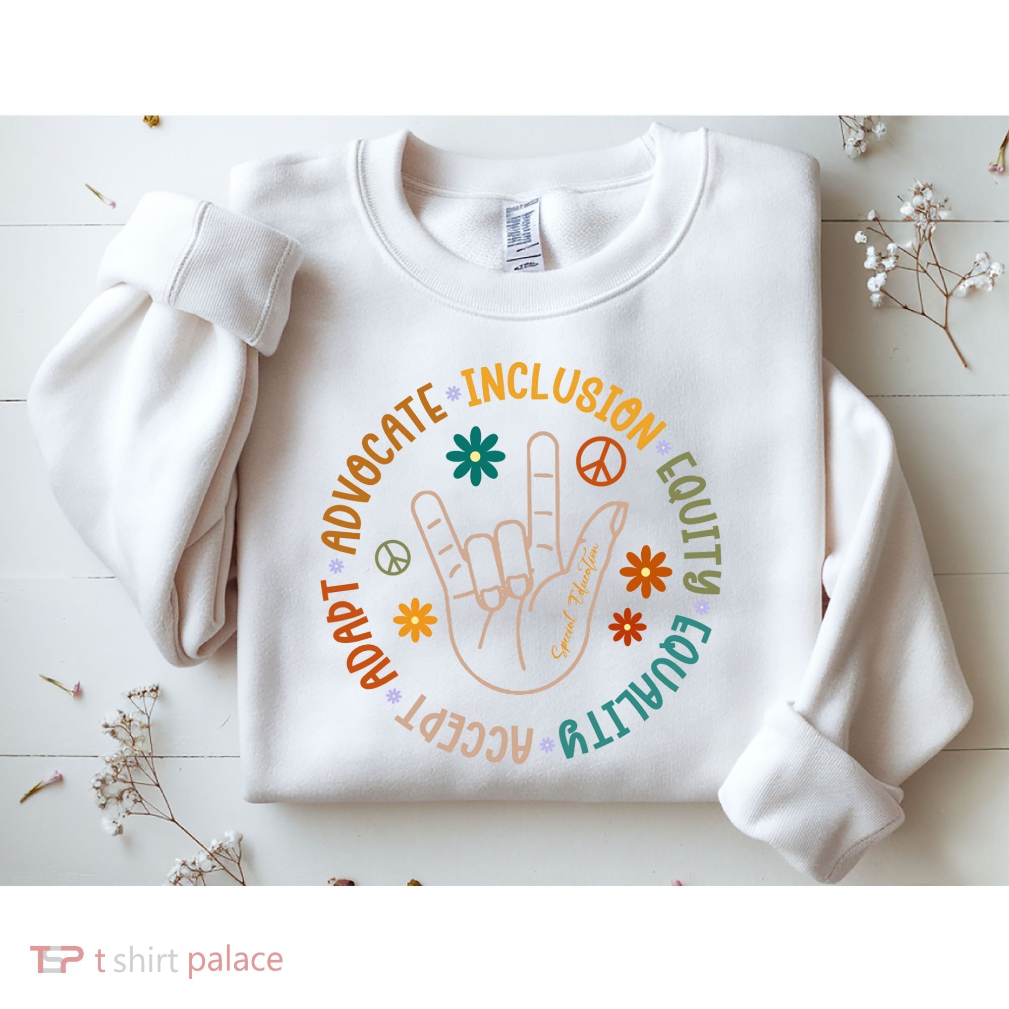 Special Education Autism Accept Equality Hippie Sweatshirt