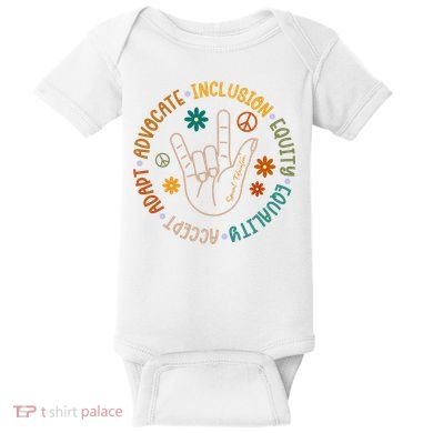 Special Education Autism Accept Equality Hippie Baby Bodysuit