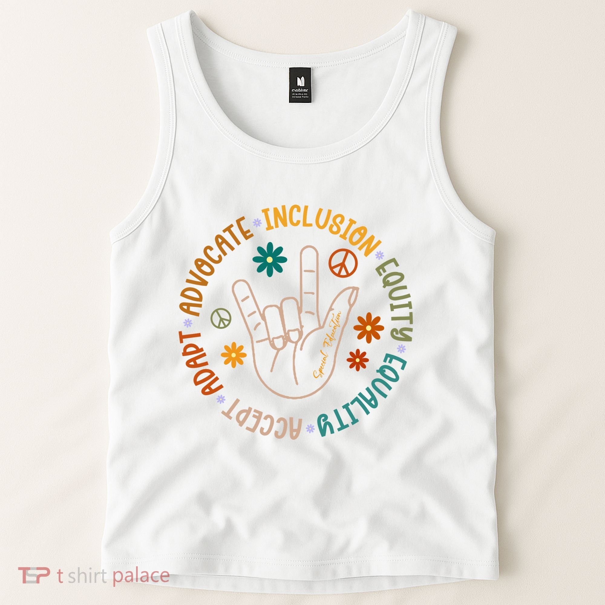 Special Education Autism Accept Equality Hippie Tank Top
