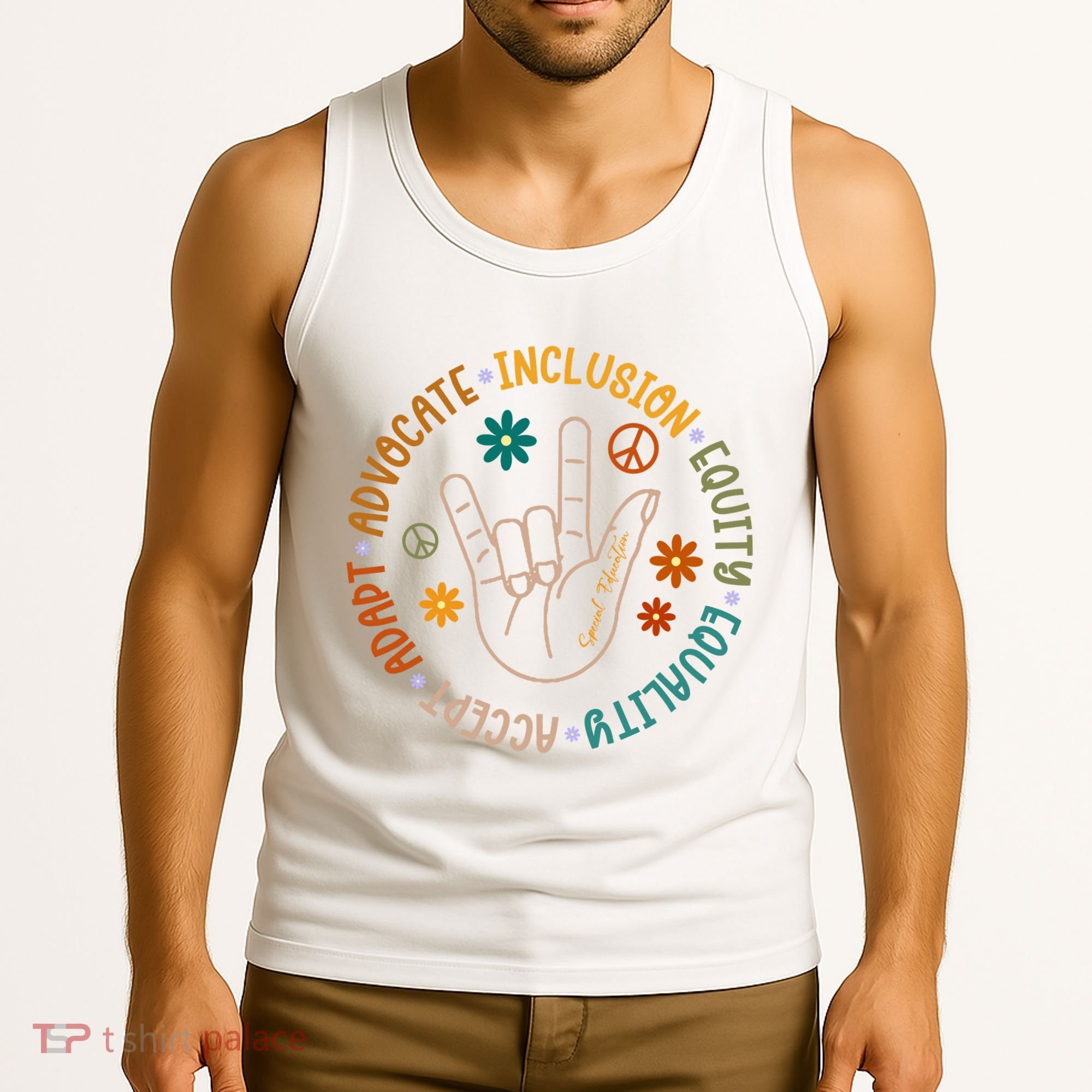 Special Education Autism Accept Equality Hippie Tank Top