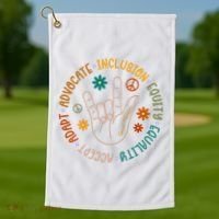 Special Education Autism Accept Equality Hippie Golf Towel thumb 1