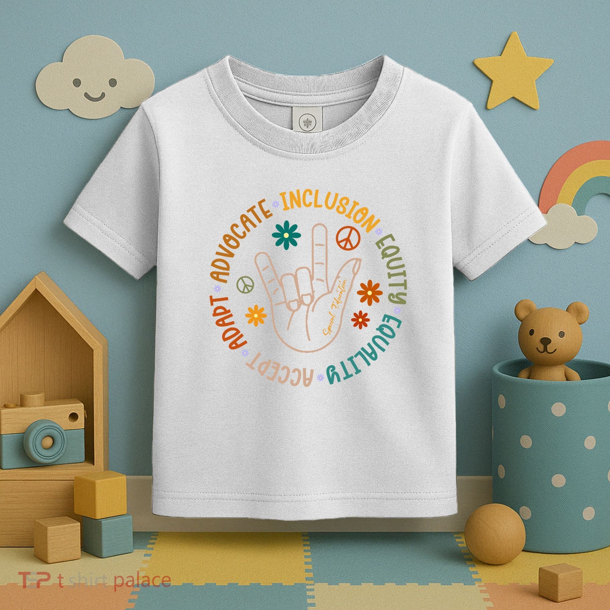 Special Education Autism Accept Equality Hippie Toddler T-Shirt