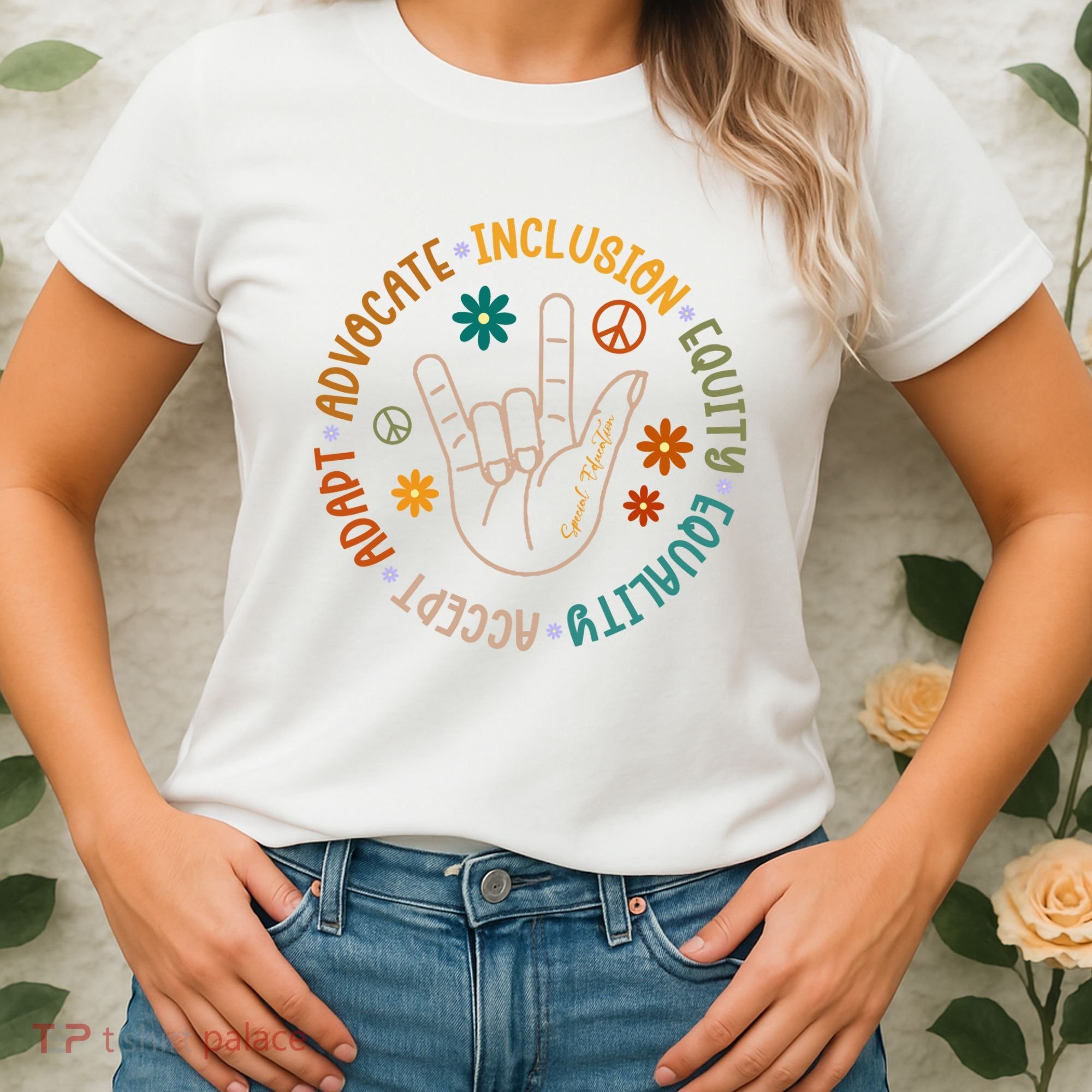 Special Education Autism Accept Equality Hippie Women's T-Shirt