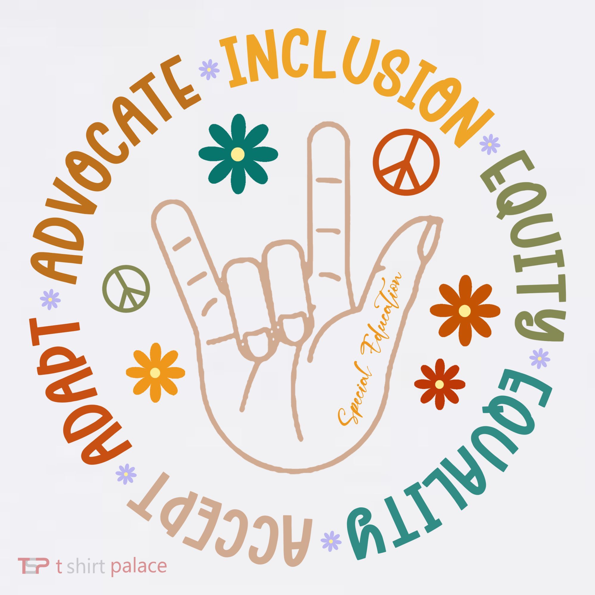 Special Education Autism Accept Equality Hippie Women's T-Shirt
