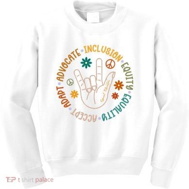 Special Education Autism Accept Equality Hippie Kids Sweatshirt