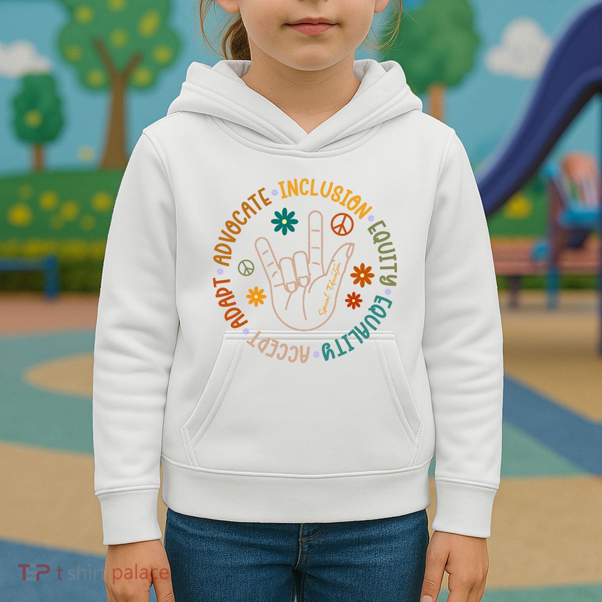 Special Education Autism Accept Equality Hippie Kids Hoodie