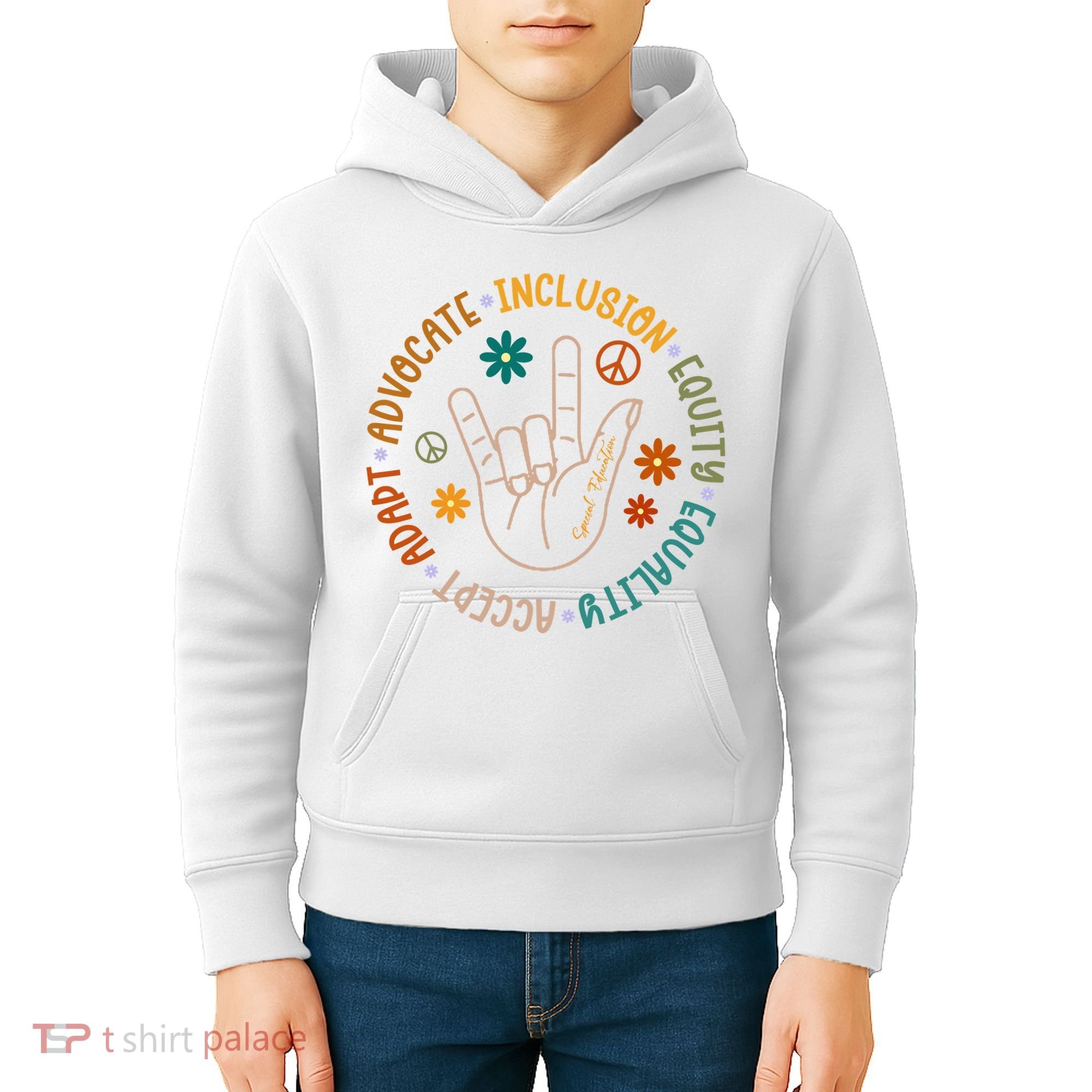 Special Education Autism Accept Equality Hippie Kids Hoodie