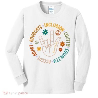 Special Education Autism Accept Equality Hippie Kids Long Sleeve Shirt