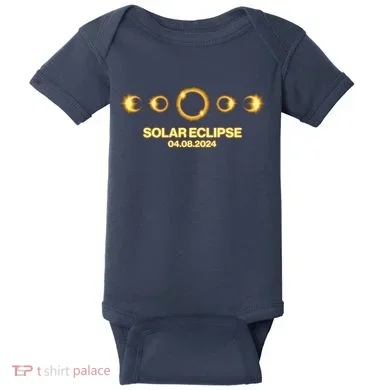 Solar Eclipse April 08 2024 Baby Bodysuit