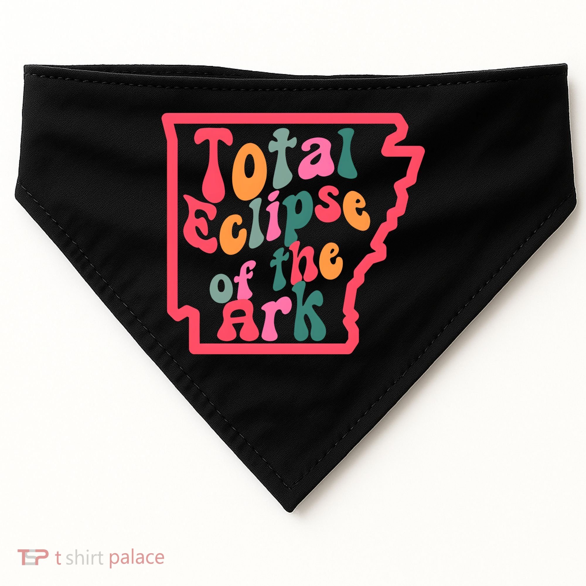Solar Eclipse Arkansas Map USA-Made Doggie Bandana