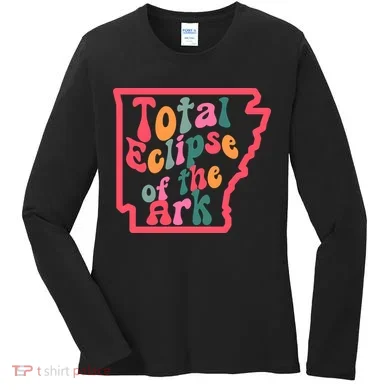 Solar Eclipse Arkansas Map Women's Long Sleeve Shirt