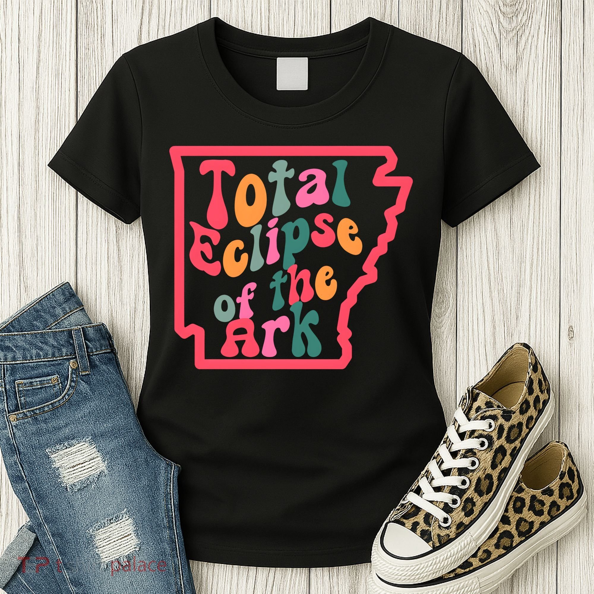 Solar Eclipse Arkansas Map Women's T-Shirt