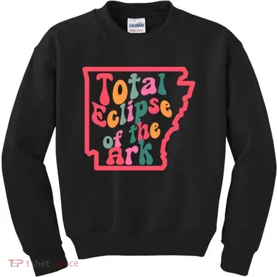 Solar Eclipse Arkansas Map Kids Sweatshirt