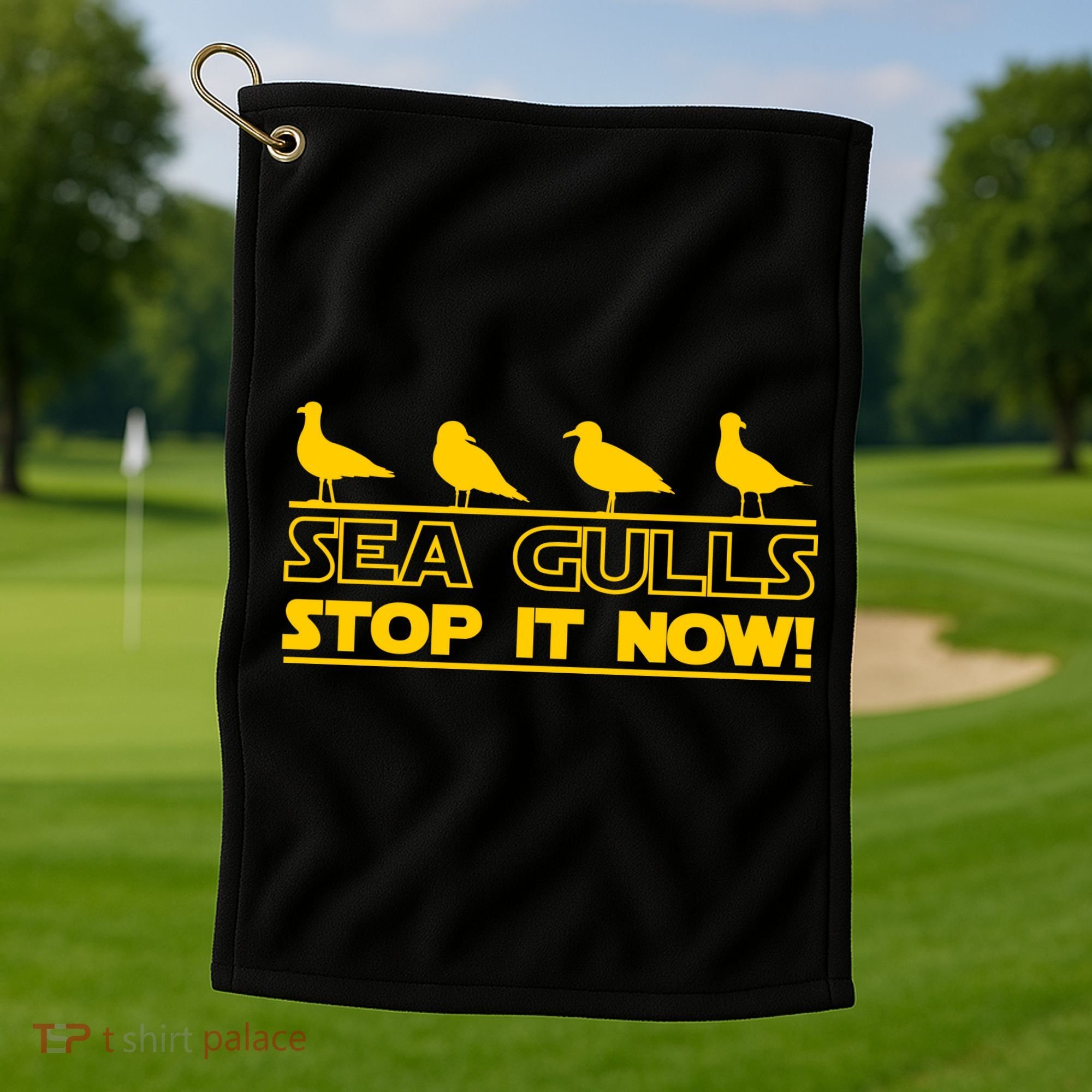 Seagulls Stop it Now Funny Meme Golf Towel