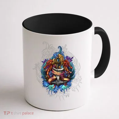 Seahorse Anchor Crest Coffee Mug back
