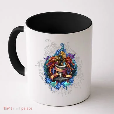 Seahorse Anchor Crest Coffee Mug