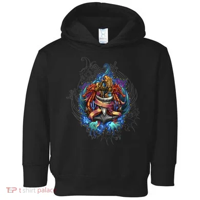 Seahorse Anchor Crest Toddler Hoodie