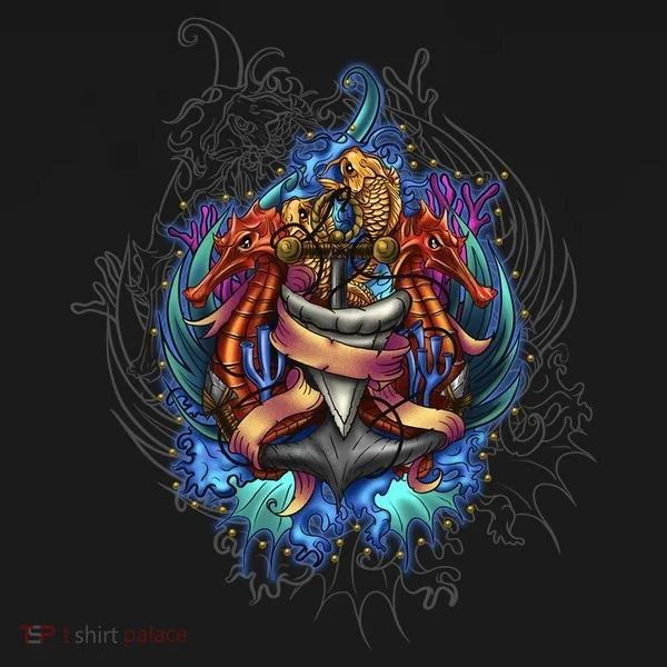 Seahorse Anchor Crest Toddler T-Shirt