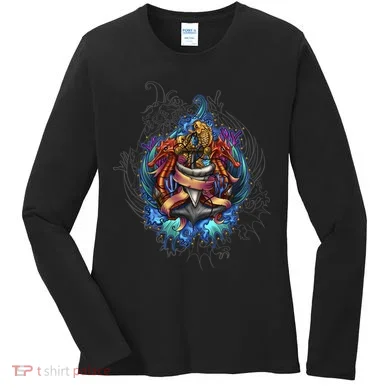Seahorse Anchor Crest Women's Long Sleeve Shirt