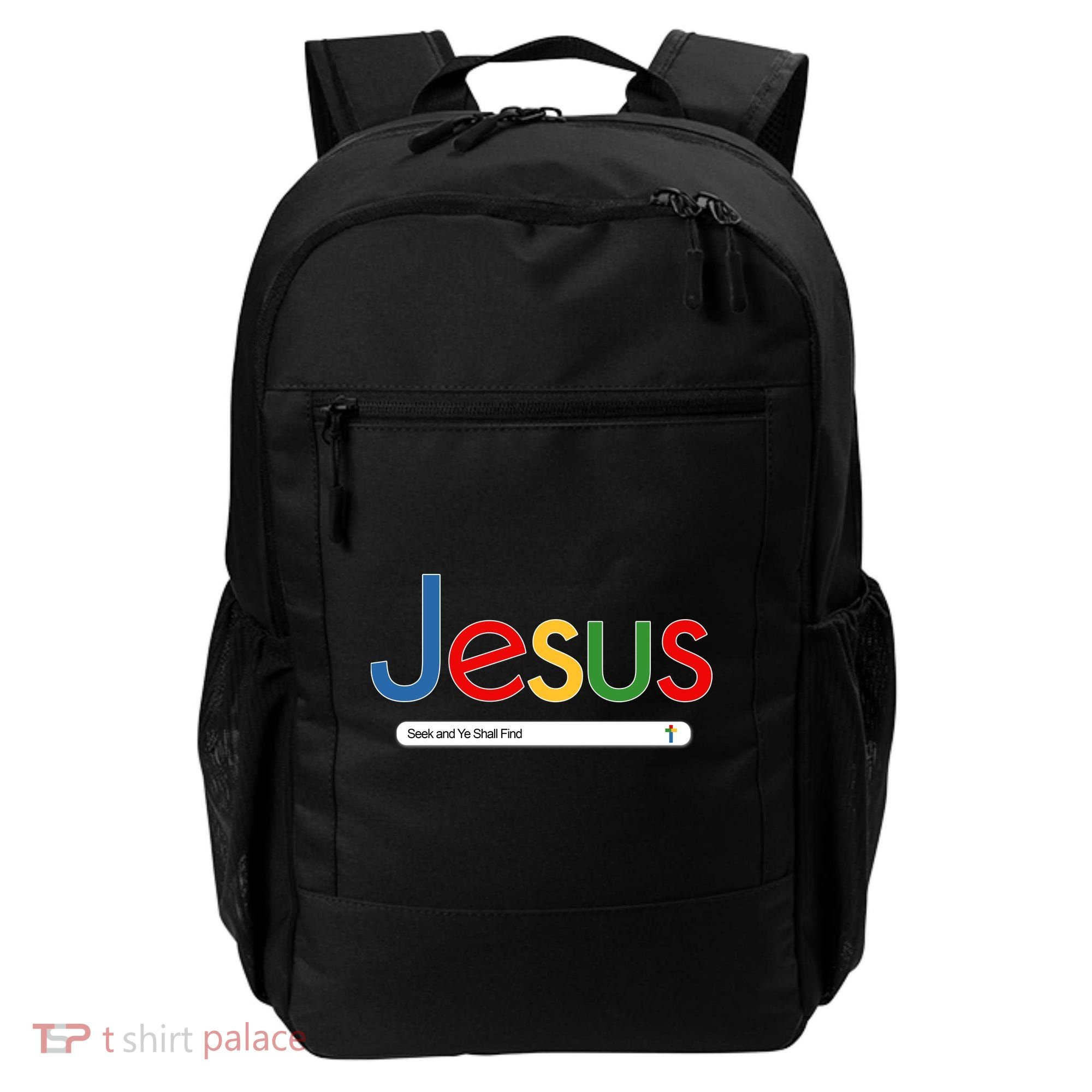 Search Jesus Seek And Ye Shall Find Backpack