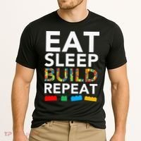 Sleep Eat Build Repeat Building Blocks Cooling Performance Crew T-Shirt thumb 2
