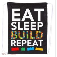 Sleep Eat Build Repeat Building Blocks Drawstring Bag thumb 0