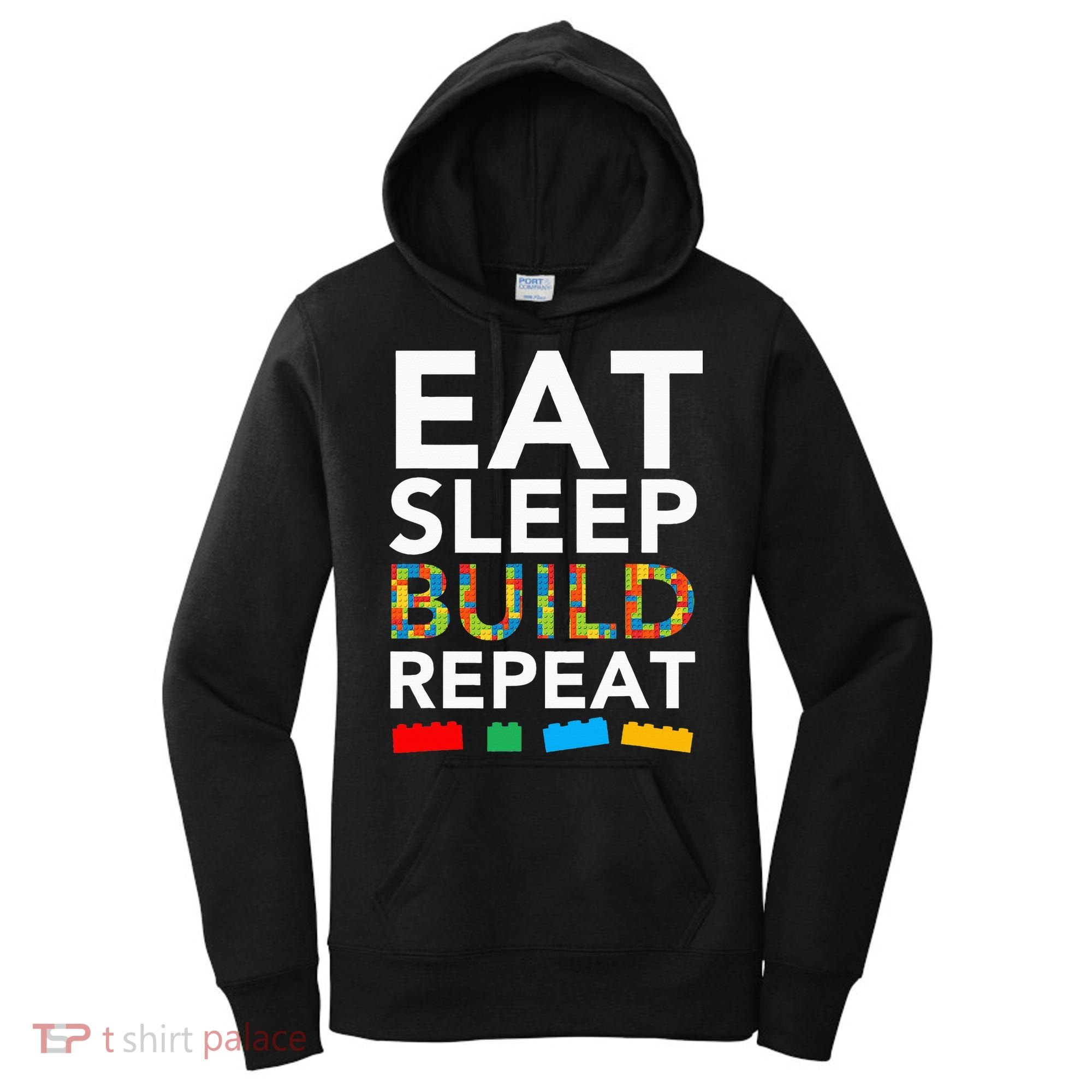Sleep Eat Build Repeat Building Blocks Women's Hoodie