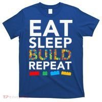 Sleep Eat Build Repeat Building Blocks T-Shirt thumb 0