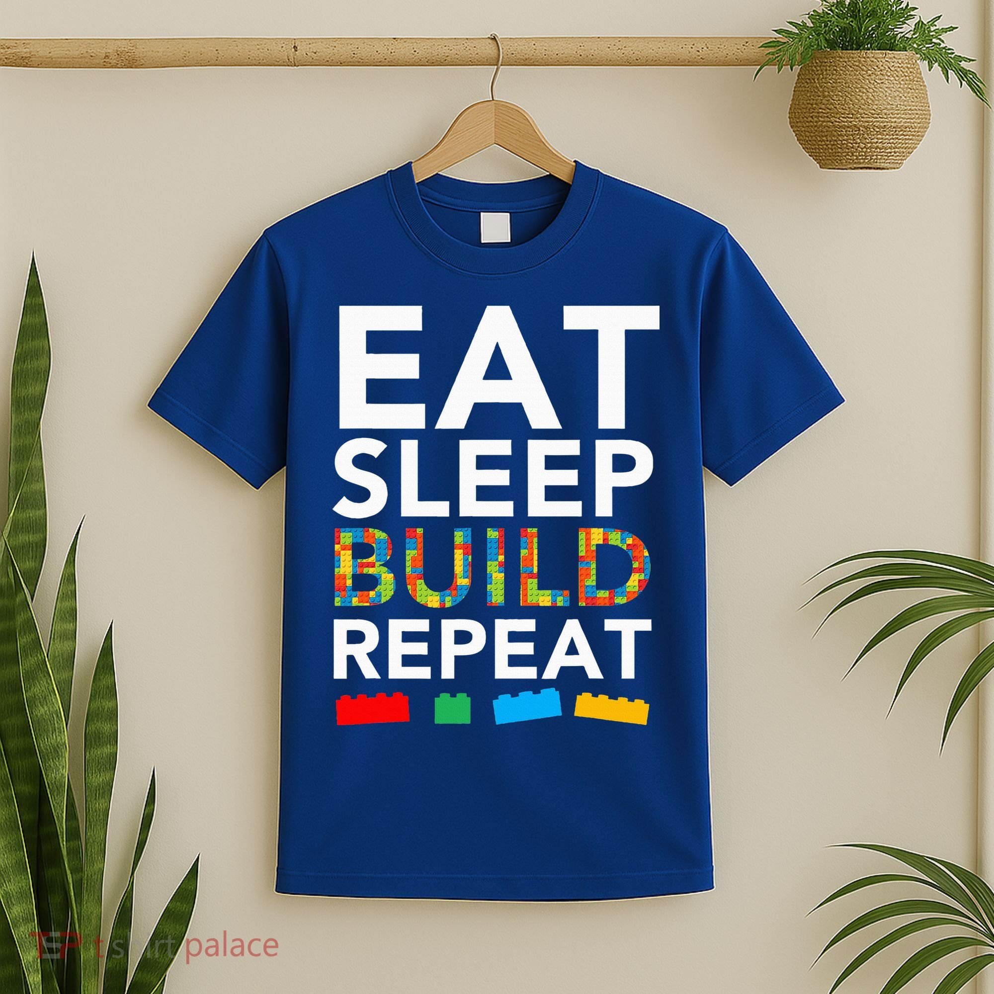 Sleep Eat Build Repeat Building Blocks T-Shirt
