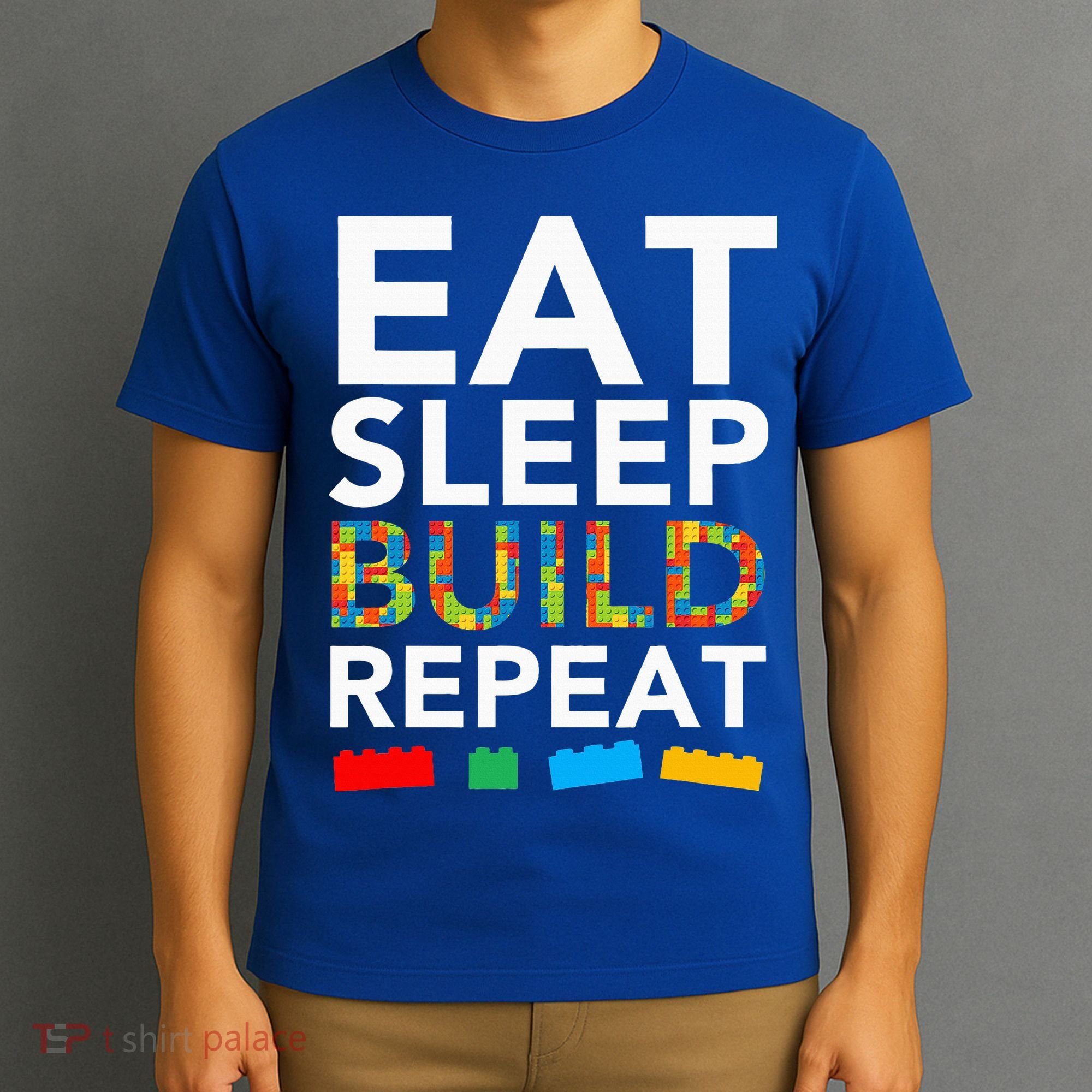 Sleep Eat Build Repeat Building Blocks T-Shirt