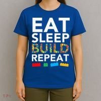 Sleep Eat Build Repeat Building Blocks T-Shirt thumb 4