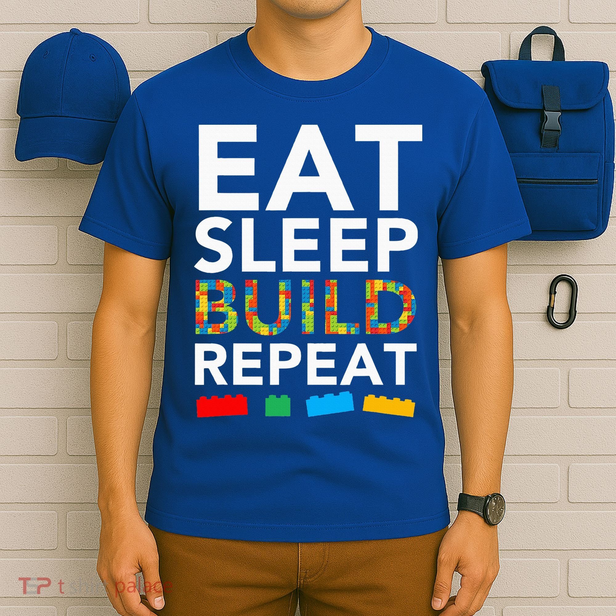Sleep Eat Build Repeat Building Blocks T-Shirt