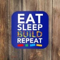 Sleep Eat Build Repeat Building Blocks Coaster thumb 0