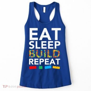 Sleep Eat Build Repeat Building Blocks Women's Tank Top