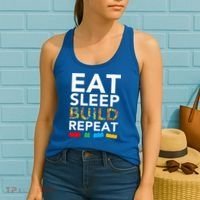 Sleep Eat Build Repeat Building Blocks Women's Tank Top thumb 2