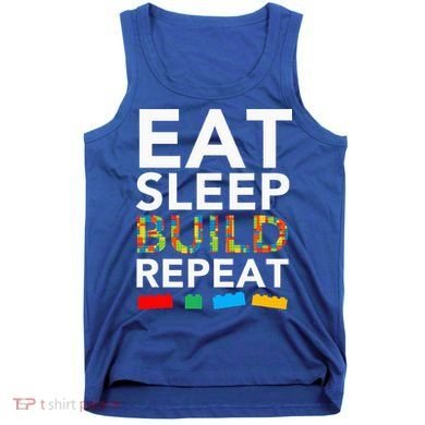 Sleep Eat Build Repeat Building Blocks Tank Top