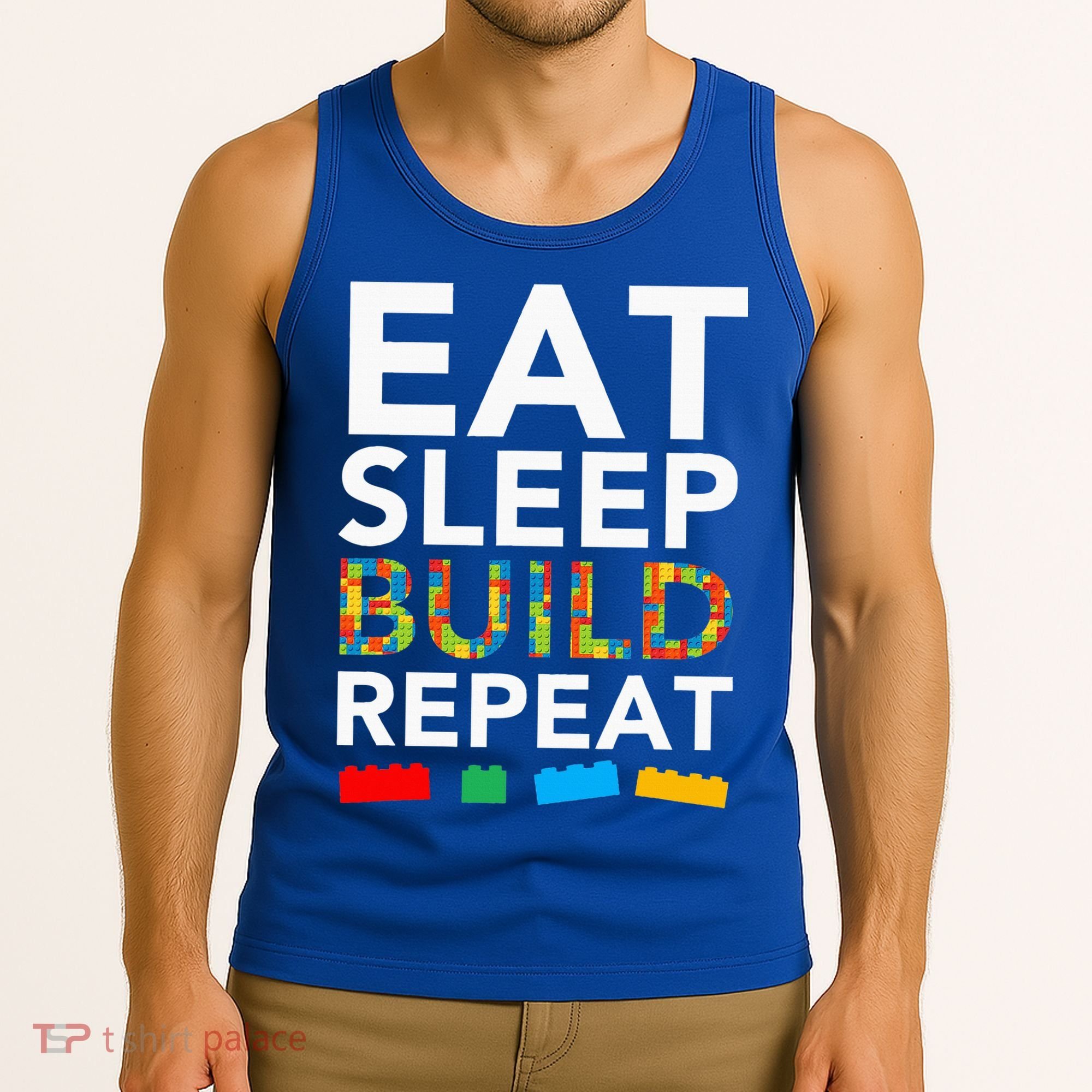 Sleep Eat Build Repeat Building Blocks Tank Top