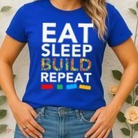 Sleep Eat Build Repeat Building Blocks Women's T-Shirt thumb 2