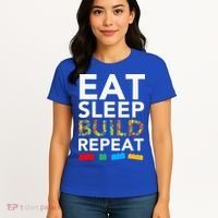 Sleep Eat Build Repeat Building Blocks Women's T-Shirt thumb 4